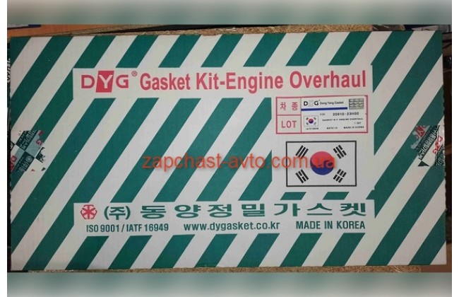 Комплект прокладок двигателя Elantra 08-, I30, Soul 09- DYG 20910-23H00